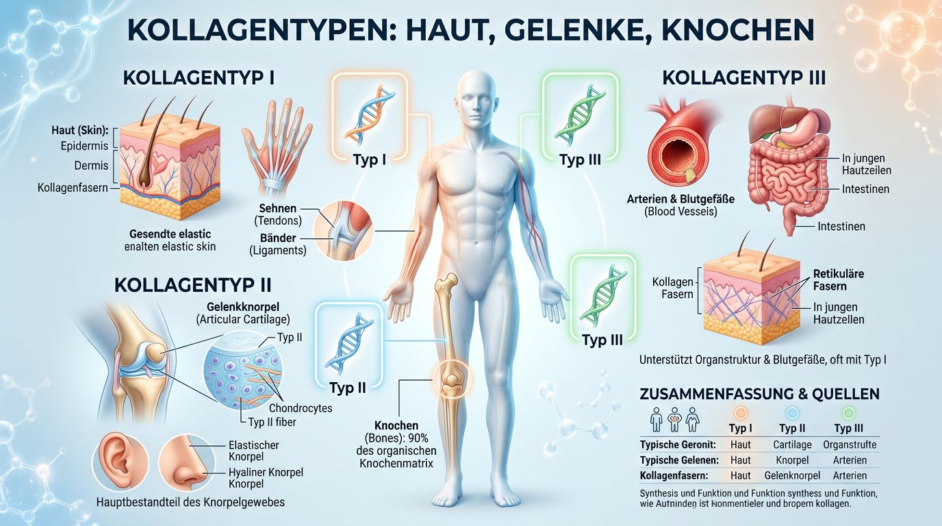 Kollagentypen I II III Übersicht Haut Gelenke Knochen