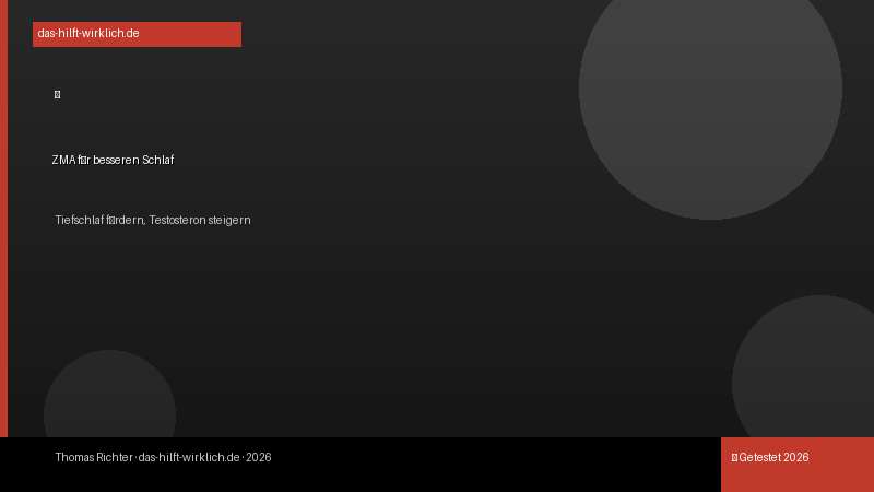 ZMA verbessert Schlafqualität und Tiefschlafphasen